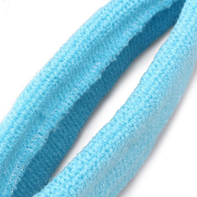 Mallofusa ? 10 PCS Cotton Sports Basketball Headband/Sweatband Head Sweat Band/Brace Gift Party Outdoor Activities (Light Blue) - Image 5